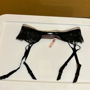 Victoria’s Secret black lace & rhinestone garter belt